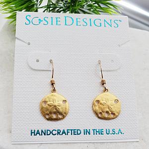 Gold Sand Dollar Earrings
