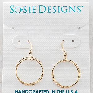 Gold Diamond Cut Circle Earrings