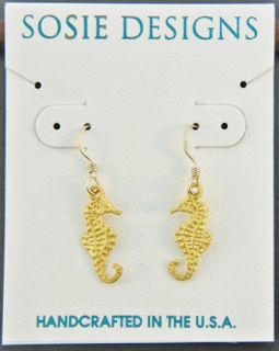 Gold Seahorse Earrings