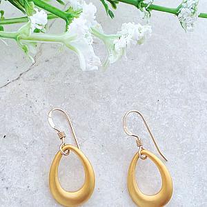 Matte Gold Open Teardrop Earrings