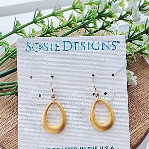 Matte Gold Open Teardrop Earrings