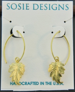 Gold Marquis Ivy Leaf Earrings