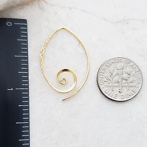 Gold Hammered Spiral Spike Earrings