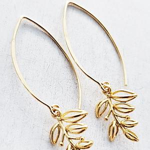 Vermeil Marquis Blossom Leaf Earrings