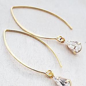 Vermeil Marquis Crystal Teardrop Earrings