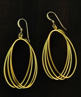 Gold Matte Quad Earrings