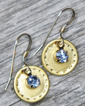 Gold Reflection Earrings - Blue