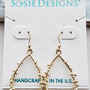 Gold Dotted Teardrop Earrings