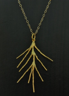 Gold Pine Needle Necklace