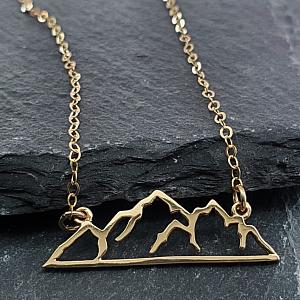 Bronze Mountain Silhouette Necklace