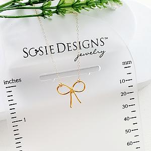 Gold Ribbon Bow Tie Necklace