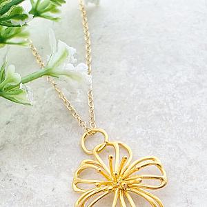 Matte Gold Exotic Flower Necklace