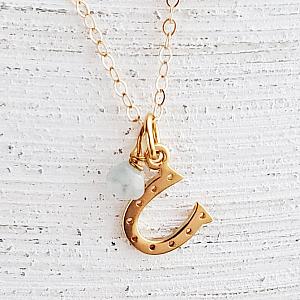 Gold Lucky Horseshoe Necklace