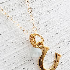 Gold Lucky Horseshoe Necklace