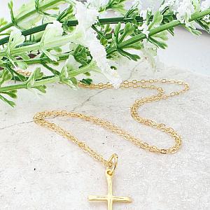 Gold over Sterling Silver Cross Necklace