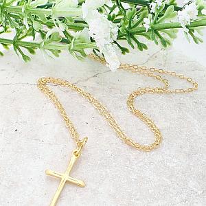 Gold over Sterling Silver Cross Necklace