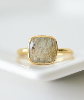 Labradorite Cushion Ring