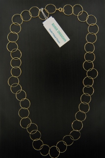 24" Gold Diamond Cut Circle Necklace