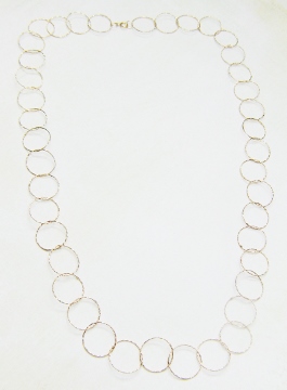 24" Rose Gold Diamond Cut Circle Necklace