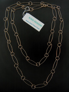 36" Rose Gold Diamond Cut Combo Necklace