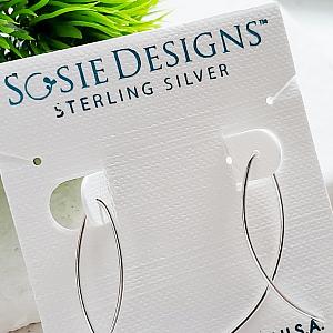 Silver Infinity Wishbone Threader Hoop Earrings - Small