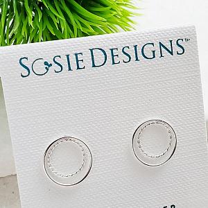 Silver Double Circle Studs