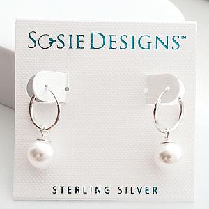 Sterling Silver  Endless Hoop w/ Crystal Pearls
