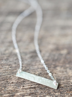 Silver Hammered Bar Necklace