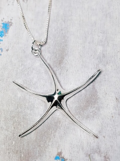 Silver Whimsical Starfish Necklace