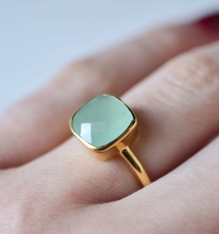 Chacedony Cushion Ring